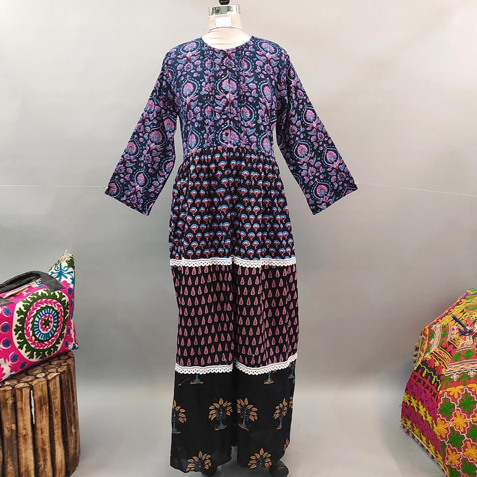 S/M Special Printed Cotton Dress 58" Long Jalabiya
