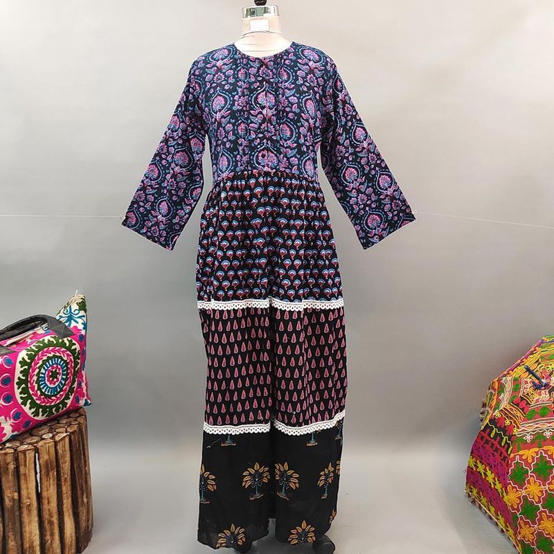 S/M Special Printed Cotton Dress 58" Long Jalabiya