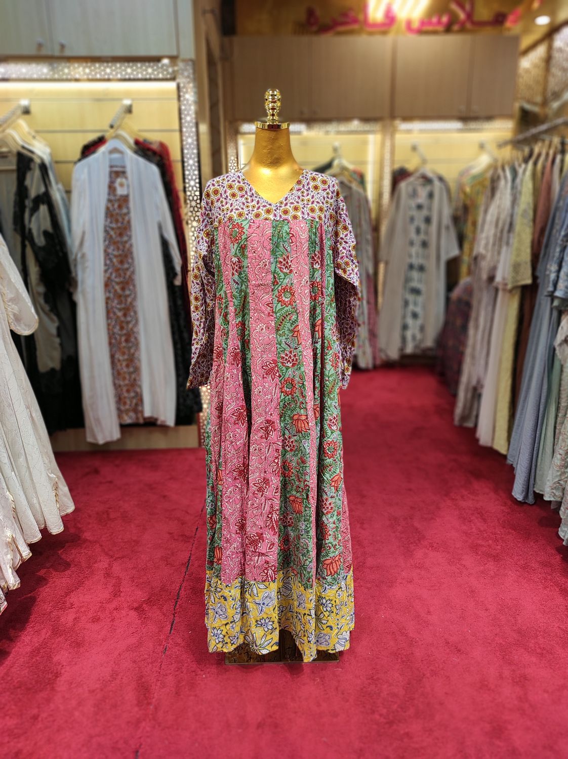 L/XL Special Multi Printed Cotton Dress 57" Long Jalabiya