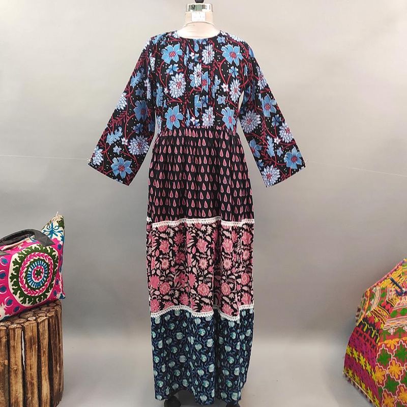 S/M Special Printed Cotton Dress 58" Long Jalabiya