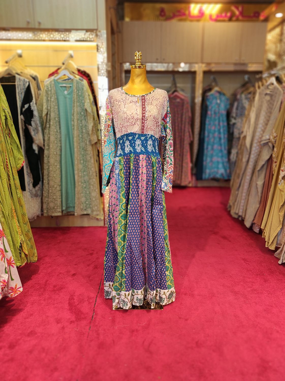 2XL/3XL Special Printed Cotton Dress 57" Long Jalabiya