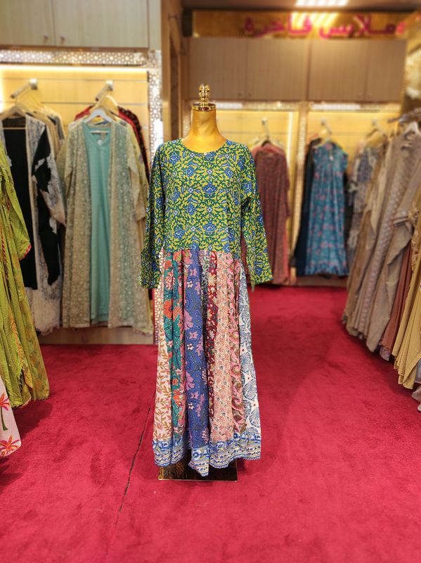 S/M Special Printed Cotton Dress 57" Long Jalabiya
