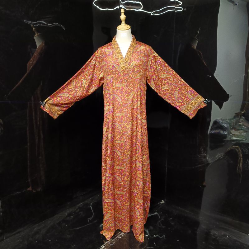 S/M Teena Silk Multi Colour Dress 57" Long Jalabiya