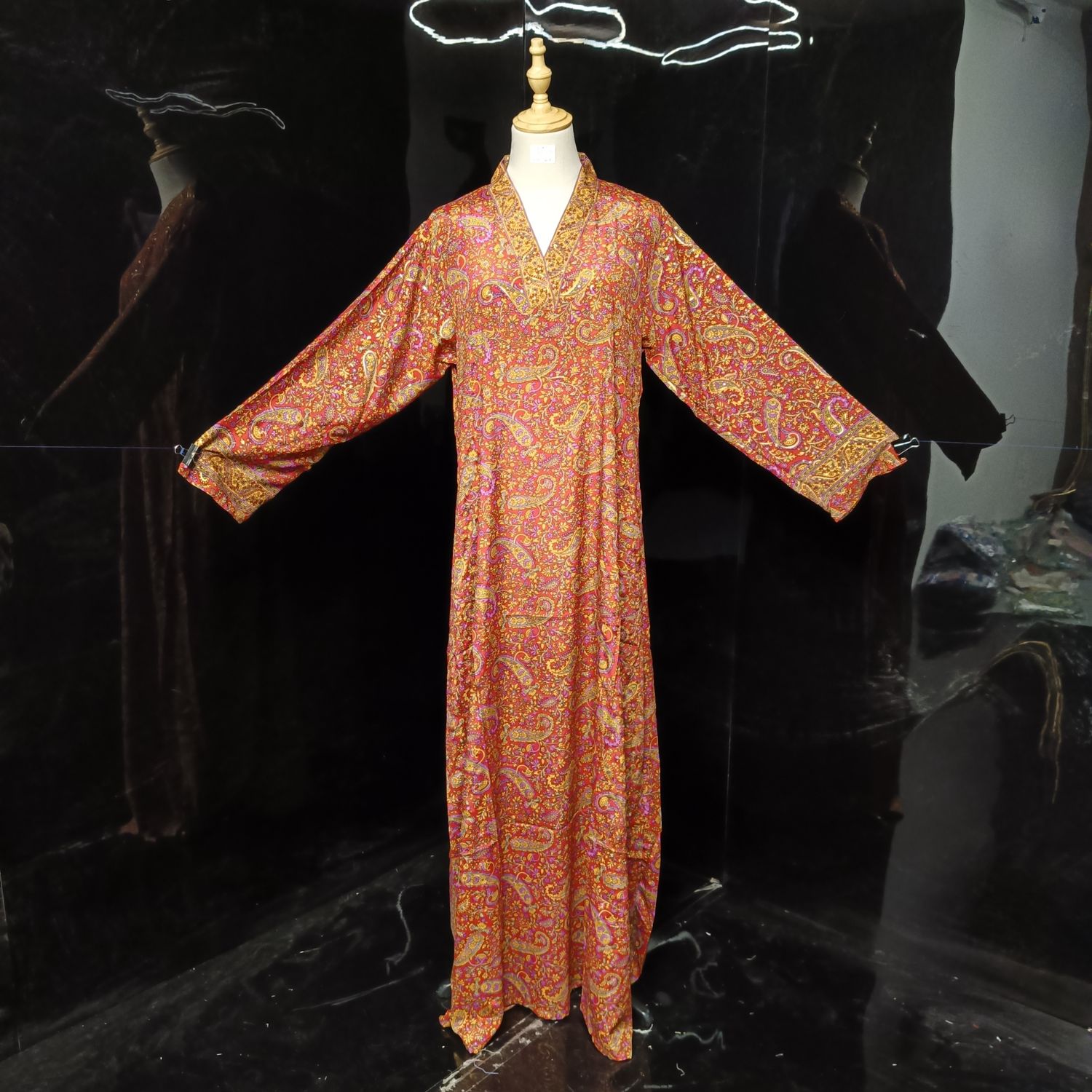 S/M Teena Silk Multi Colour Dress 57" Long Jalabiya