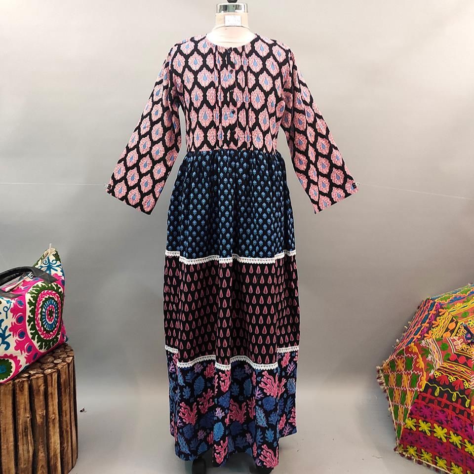 S/M Special Printed Cotton Dress 58" Long Jalabiya