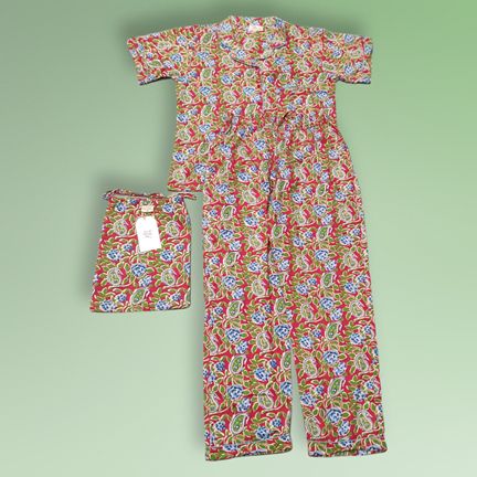 2-3 Year Pajama Cotton Short Sleeves Shirt Collar Neck Full Pajama Set