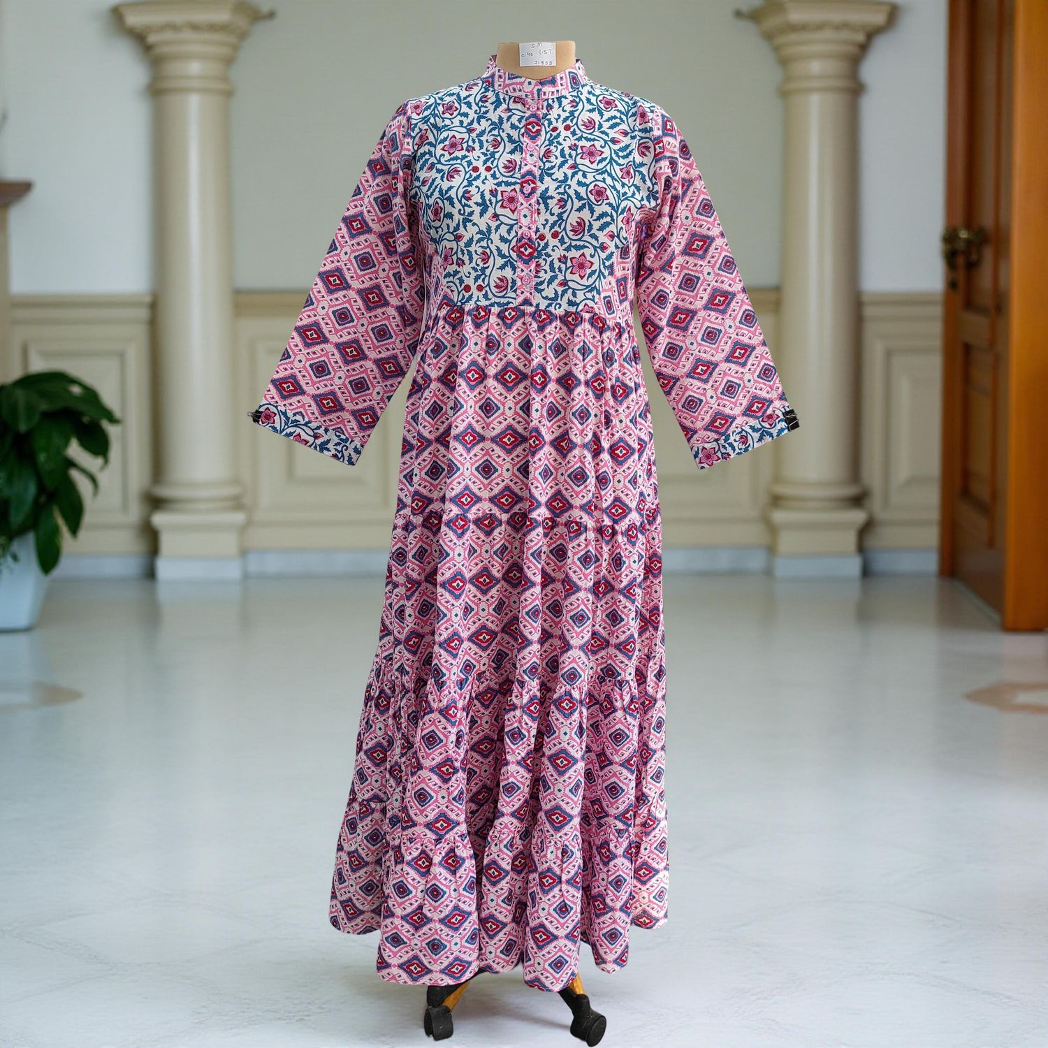 S/M Safia Cotton Dress 57" Long Jalabiya