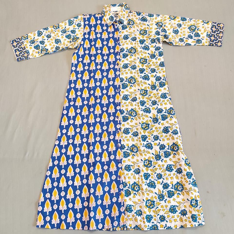 8-9 Year Singapore Printed Cotton Girls Dress 42" Long Jalabiya