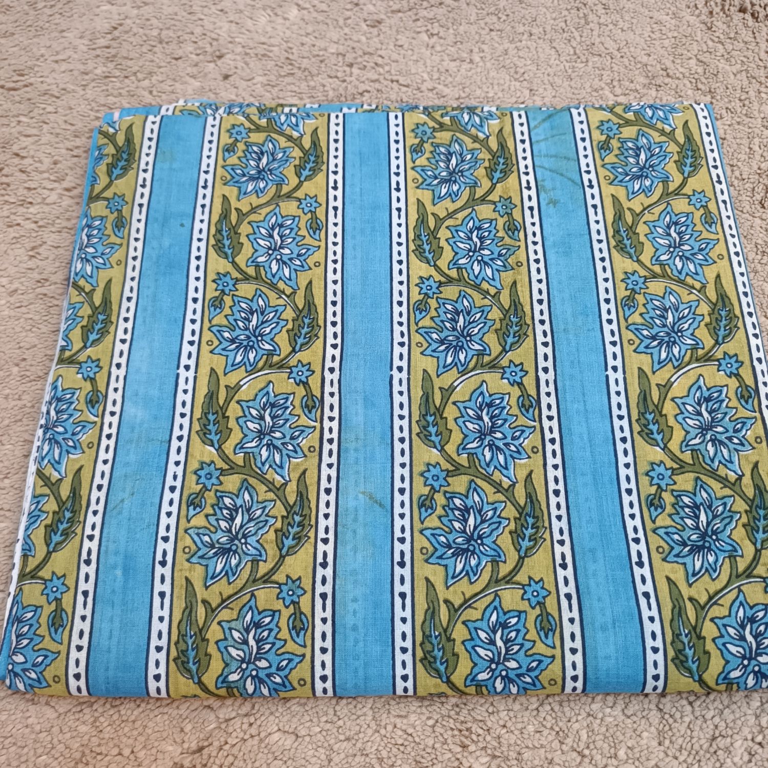 4 Meter Cotton Hand Printed Fabric