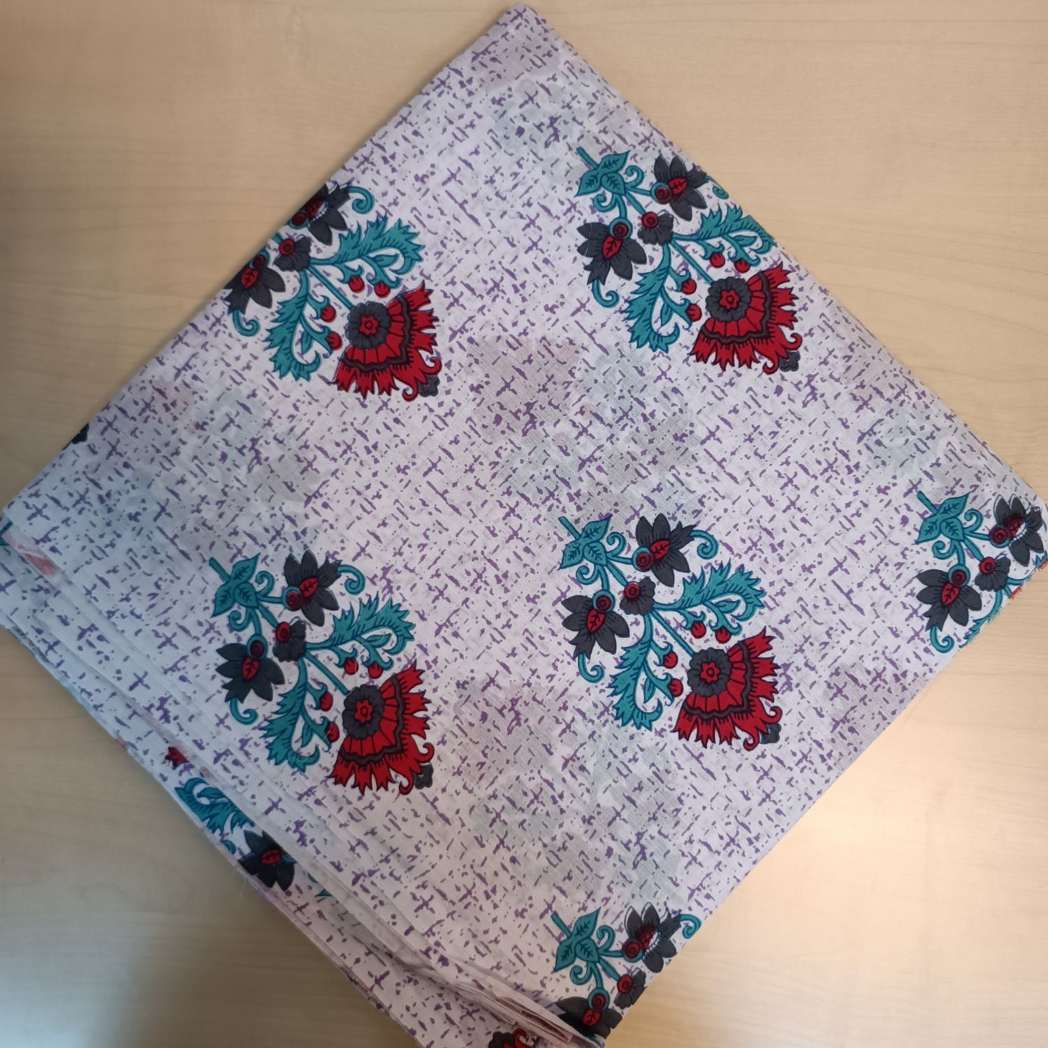 4 Meter Cotton Hand Printed Fabric