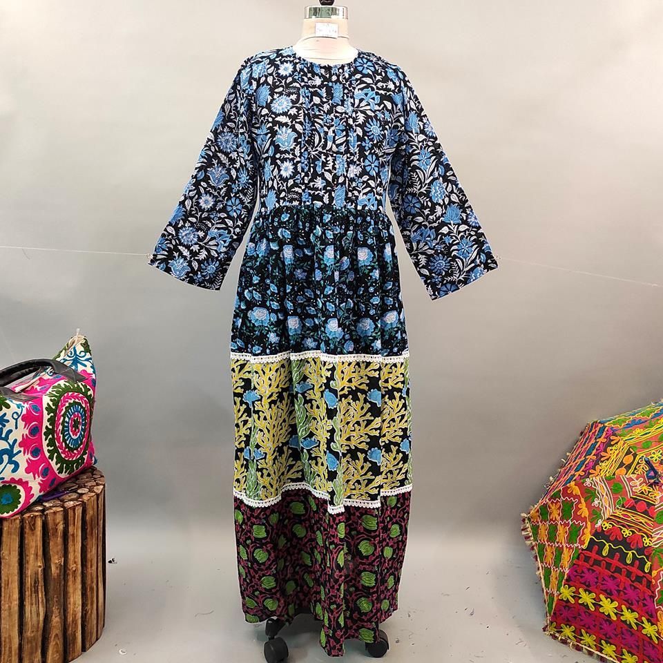 S/M Special Printed Cotton Dress 58" Long Jalabiya