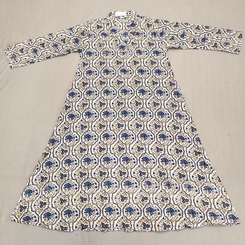 6-7 Year Teena Printed Cotton Girls Dress 38" Long Jalabiya