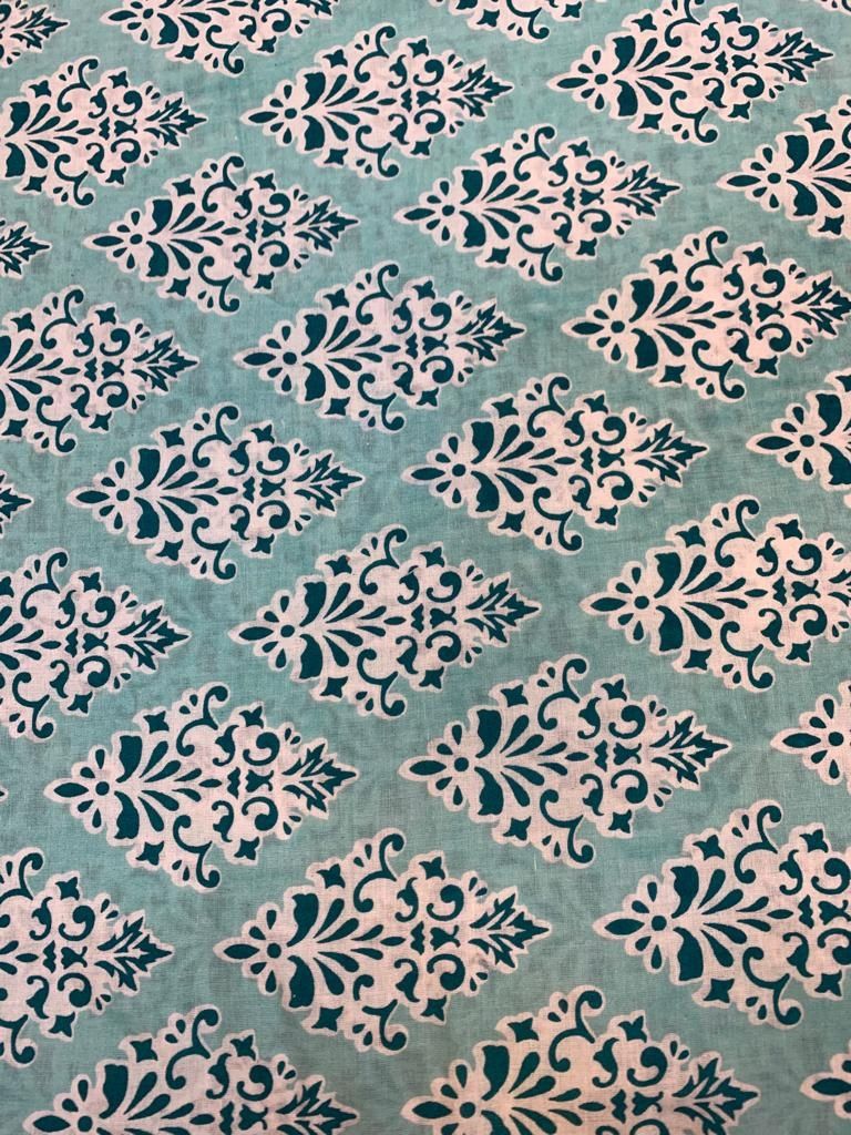 4 Meter Cotton Hand Printed Fabric