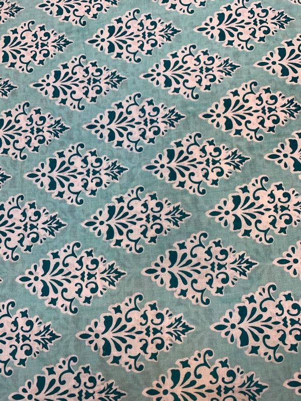 4 Meter Cotton Hand Printed Fabric