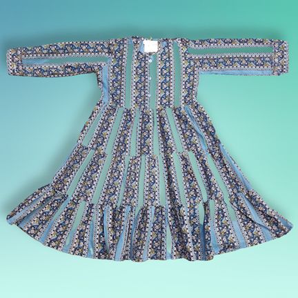 2-3 Year Abiya Printed Cotton Girls Dress 29" Long Jalabiya