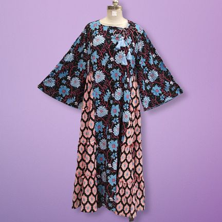 2XL/3XL Cindrella Printed Cotton Dress 57" Long Jalabiya