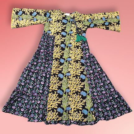 6-7 Year Cindrella Printed Cotton Girls Dress 38" Long Jalabiya