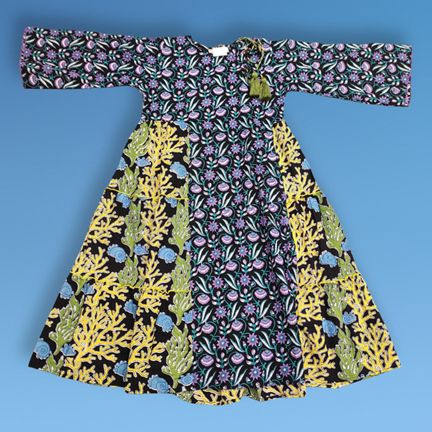 8-9 Year Cindrella Printed Cotton Girls Dress 42" Long Jalabiya