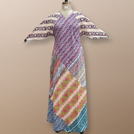 S/M Sakina Multi Printed Cotton Dress 56" Long Jalabiya