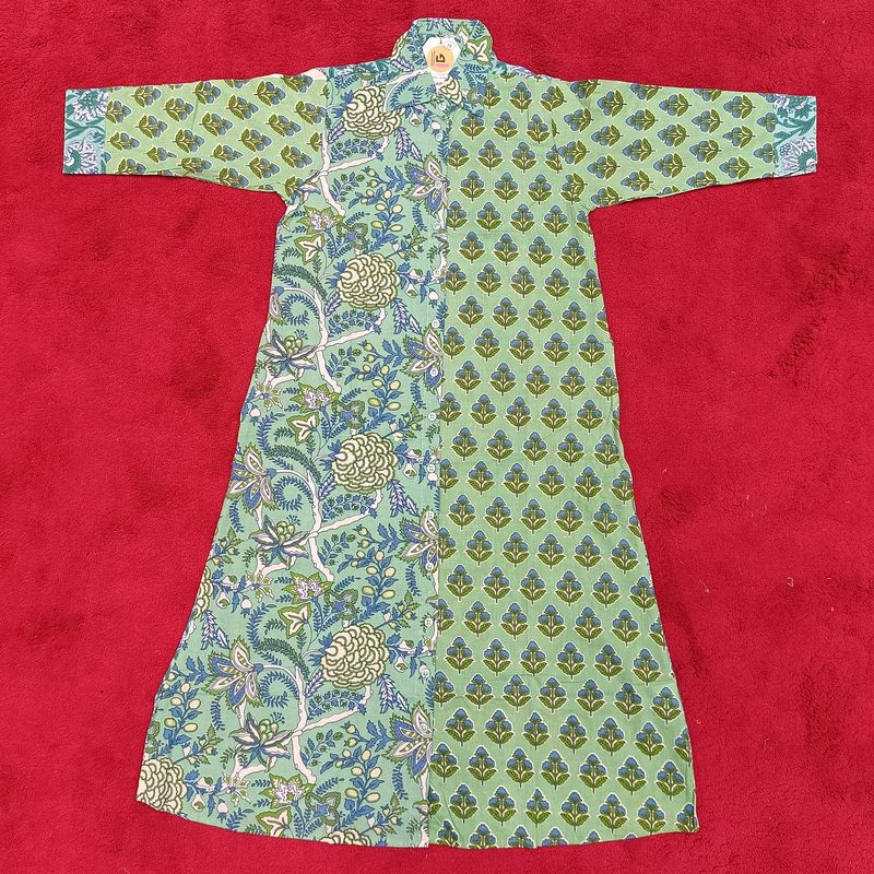 8-9 Year Singapore Printed Cotton Girls Dress 41" Long Jalabiya