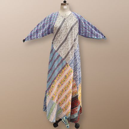 S/M Sakina Multi Printed Cotton Dress 56" Long Jalabiya