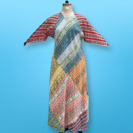 S/M Sakina Multi Printed Cotton Dress 56" Long Jalabiya