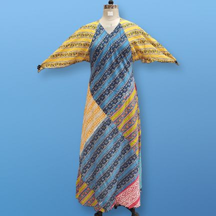 S/M Sakina Multi Printed Cotton Dress 56" Long Jalabiya