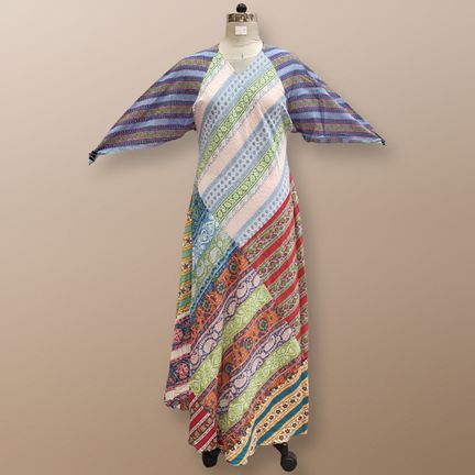 S/M Sakina Multi Printed Cotton Dress 56" Long Jalabiya