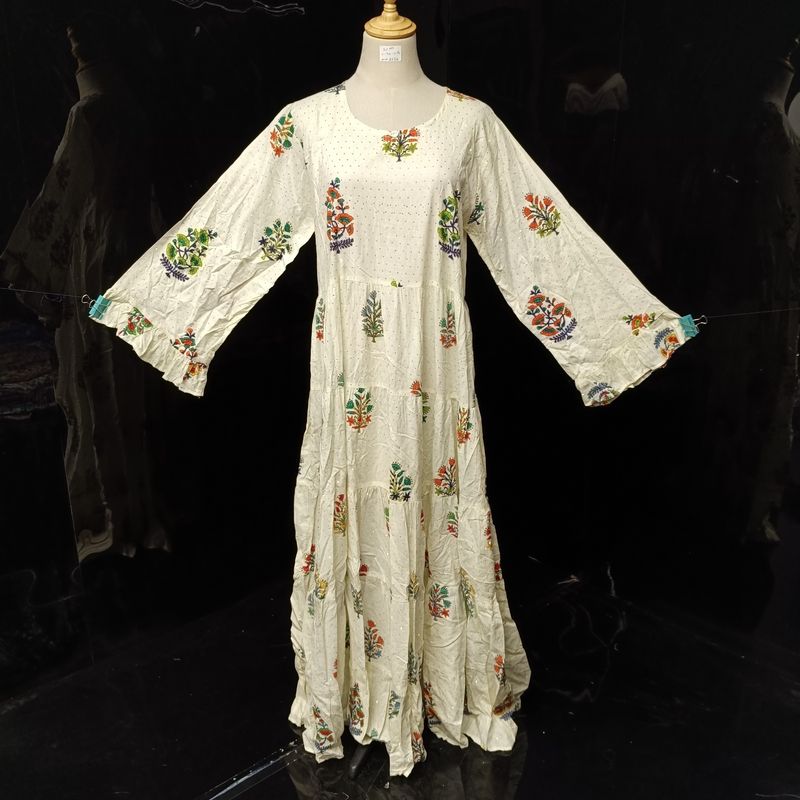 S/M Cindrella crystal  Cotton Dress 57" Long Jalabiya