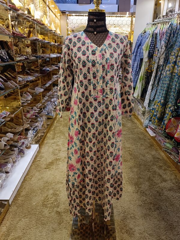 12-13 Year Tulip Purple  Cotton Girls Dress 49" long  Jalabiya