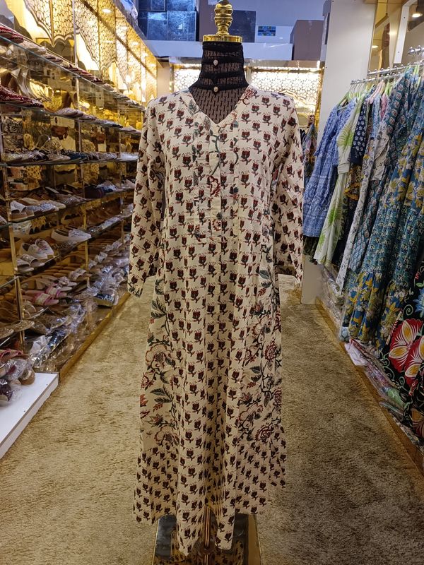 12-13 Year Tulip Purple  Cotton Girls Dress 49" long  Jalabiya