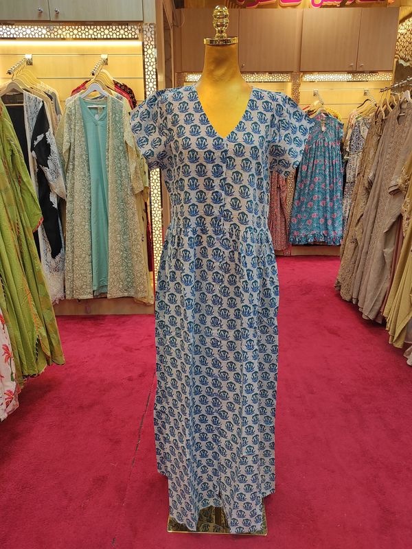 S/M Special Crystal Printed Dress 57" Long Jalabiya