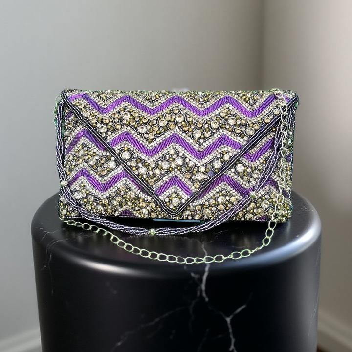 Golden Stones embedded Purple Dima bag