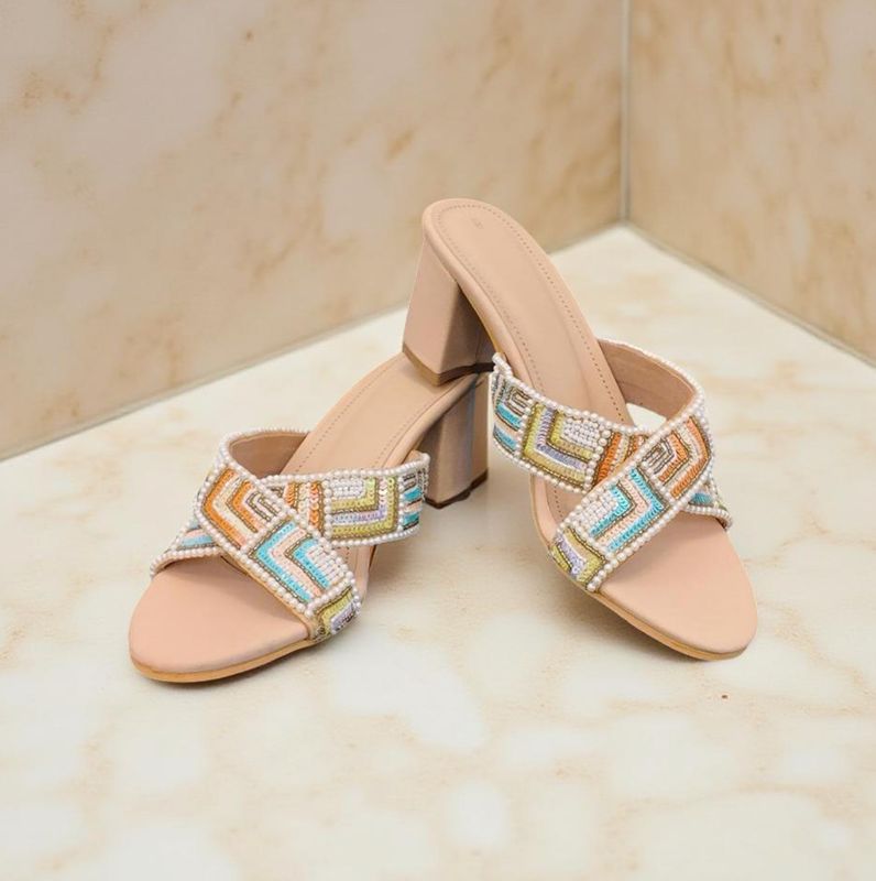 Sahara Heels Handcrafted Indian Sandals - Size 37