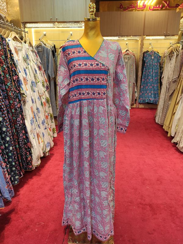 S/M Special Printed Cotton Dress 57" Long Jalabiya