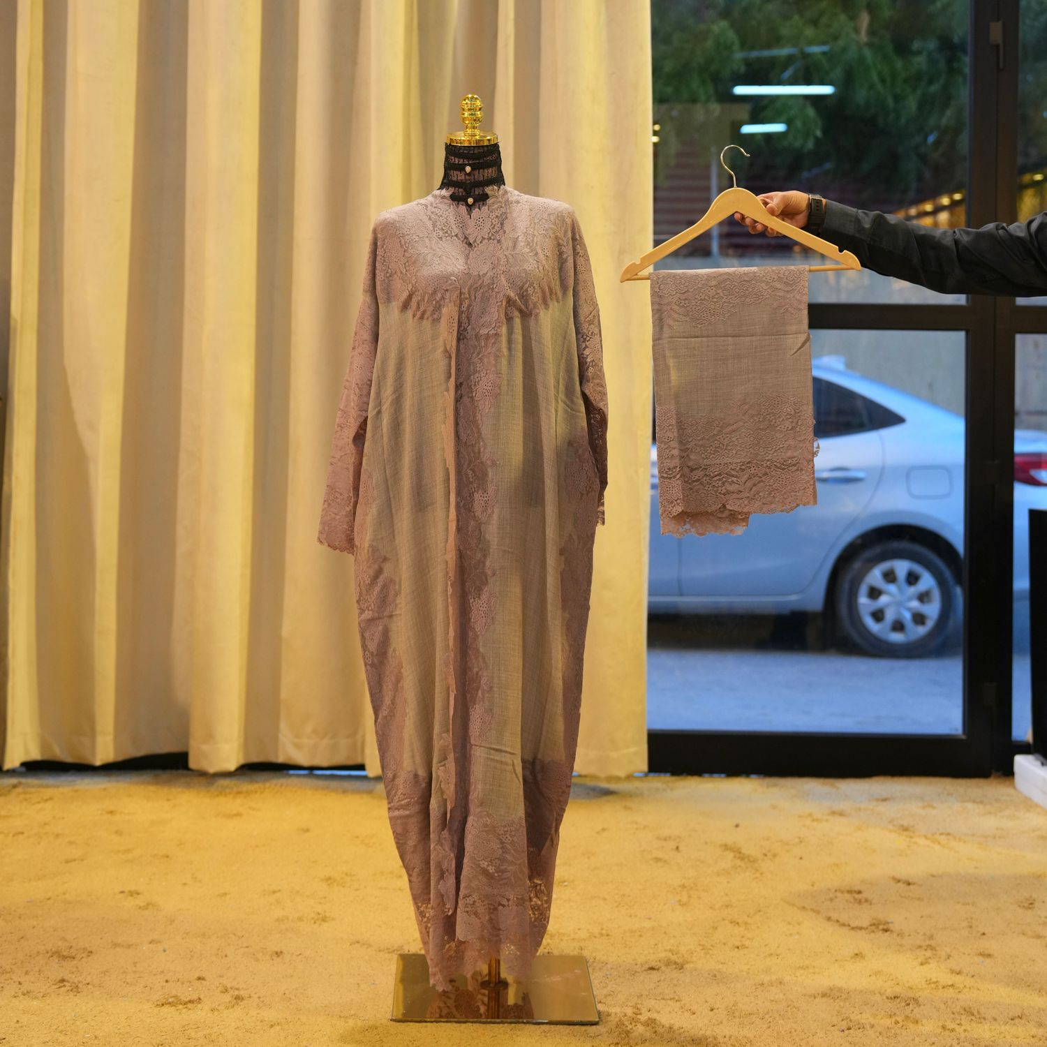 Cashmere Bisht With Sheila 57" Lenght