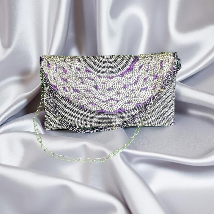 Embedded Stones Pruple Rawa bag