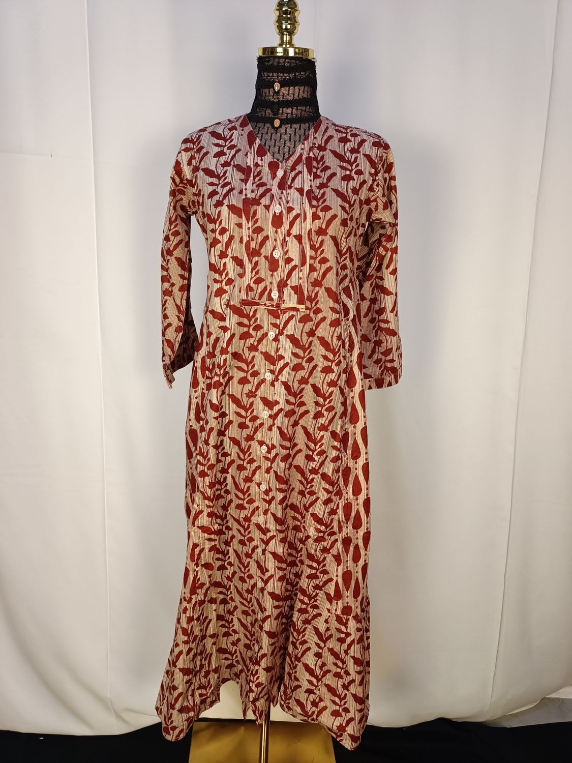 10-11 Year Tulip Purple  Cotton Girls Dress 45" long  Jalabiya