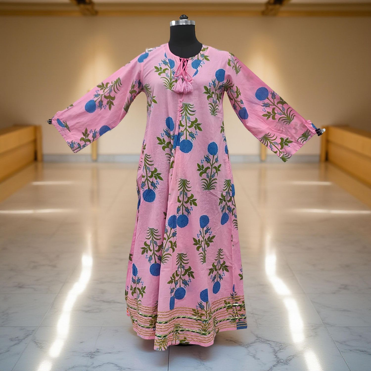 XS/S Hanifa Cotton Dress 54" Long Jalabiya