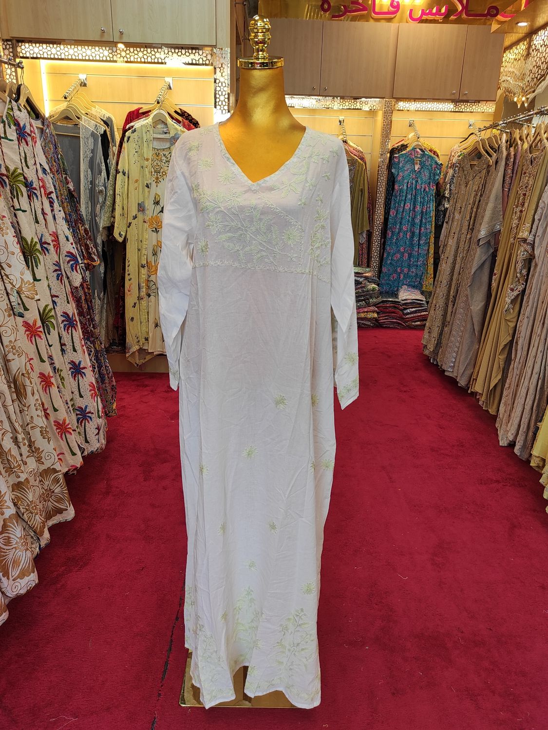 S/M Special Printed Cotton Dress 57" Long Jalabiya