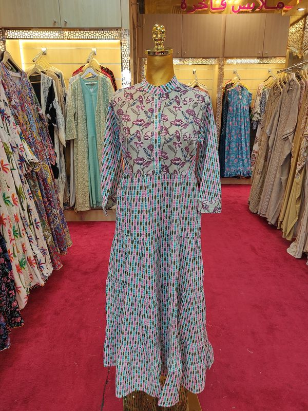 12-13 Safia Cotton Dress 50" Long Jalabiya