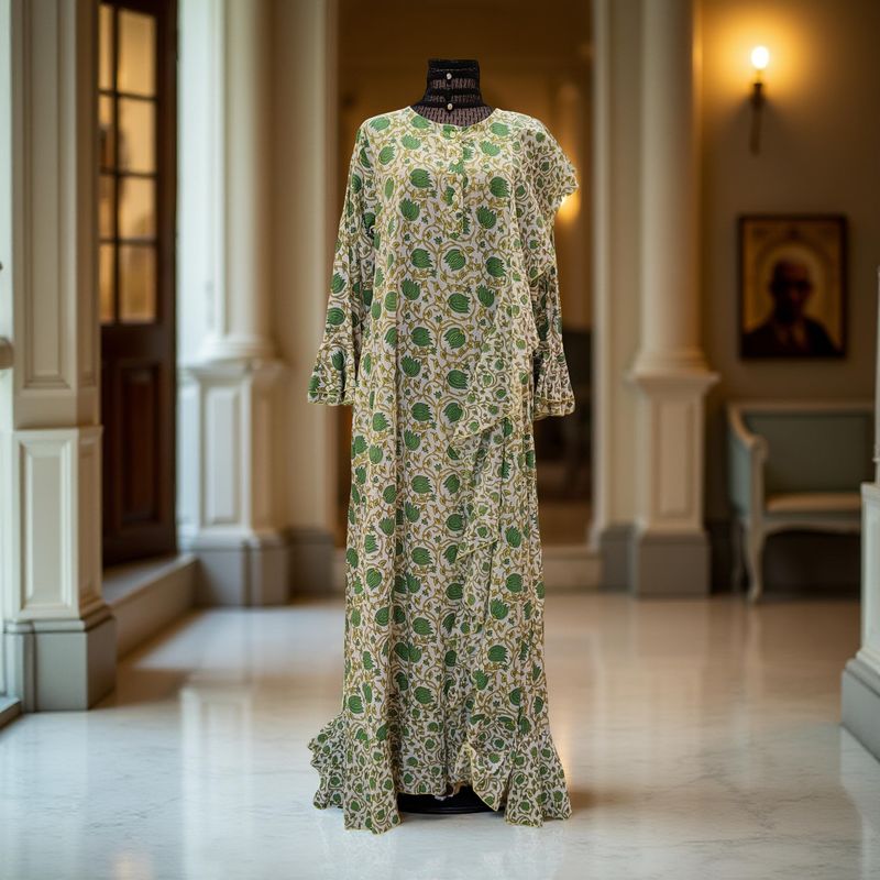 S/M Princess Printed Cotton Dress 57" Jalabiya