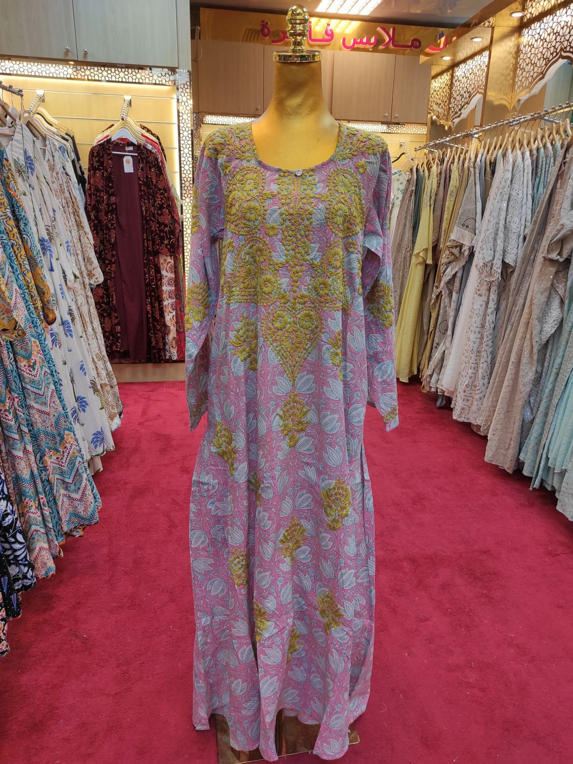 S/M Special Printed Cotton Dress 57" Long Jalabiya