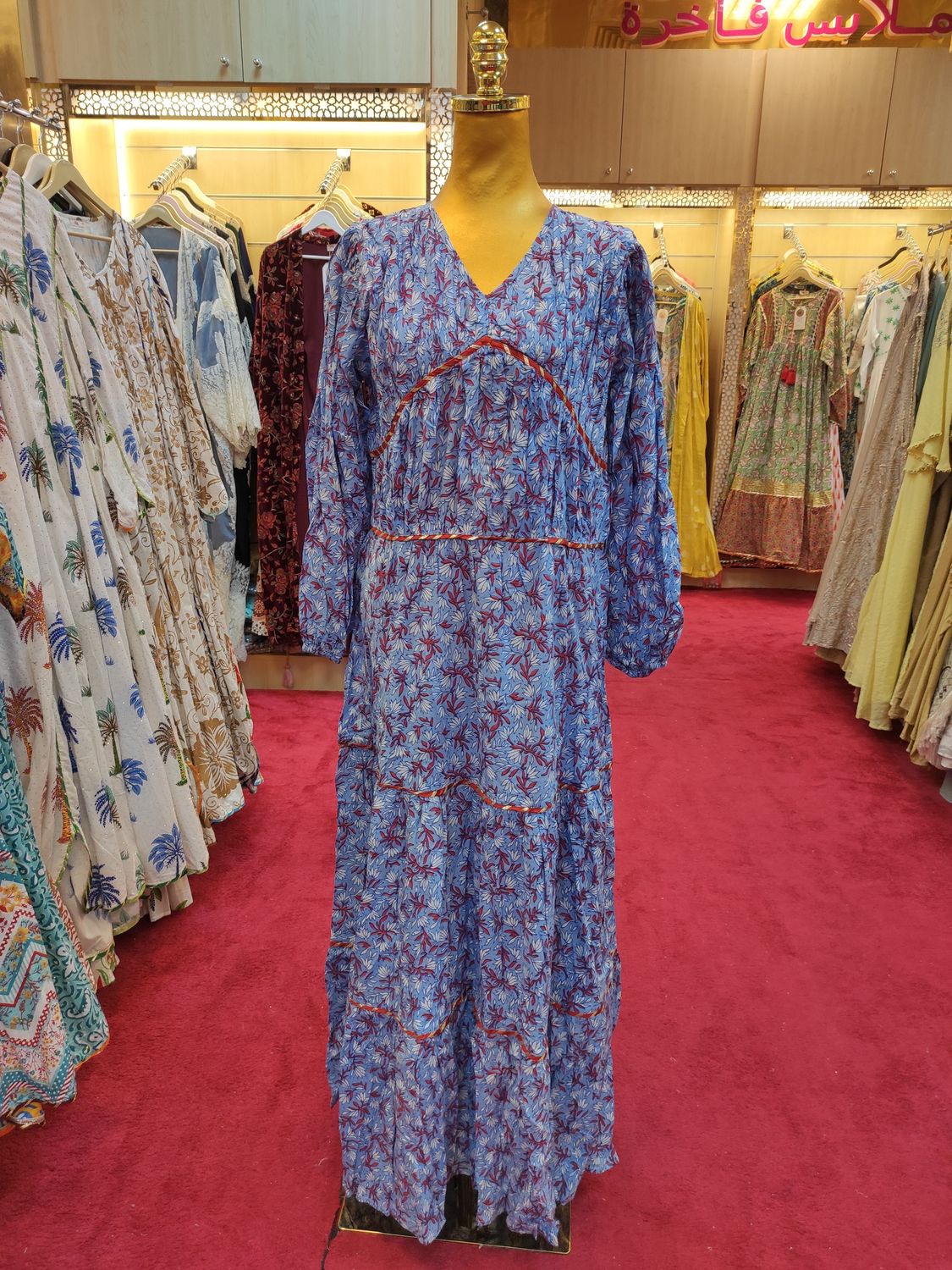 S/M Special Printed Cotton Dress 57" Long Jalabiya