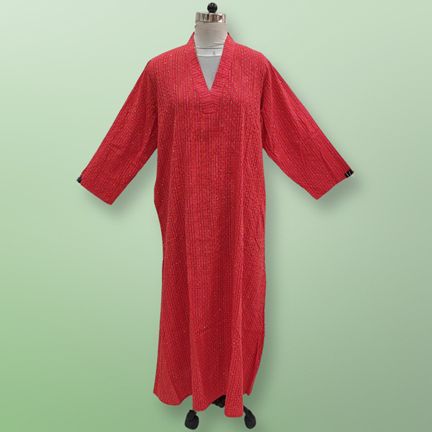 2XL/3XL Teena Crystal Cotton Dress 56" Long Jalabiya