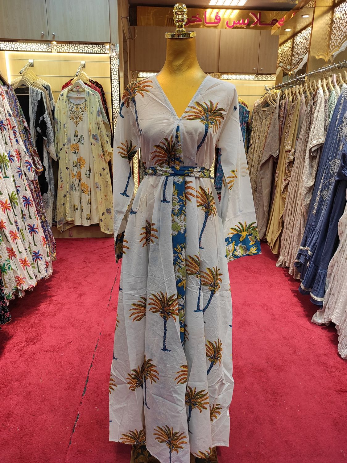 S/M Special Printed Cotton Dress 57" Long Jalabiya