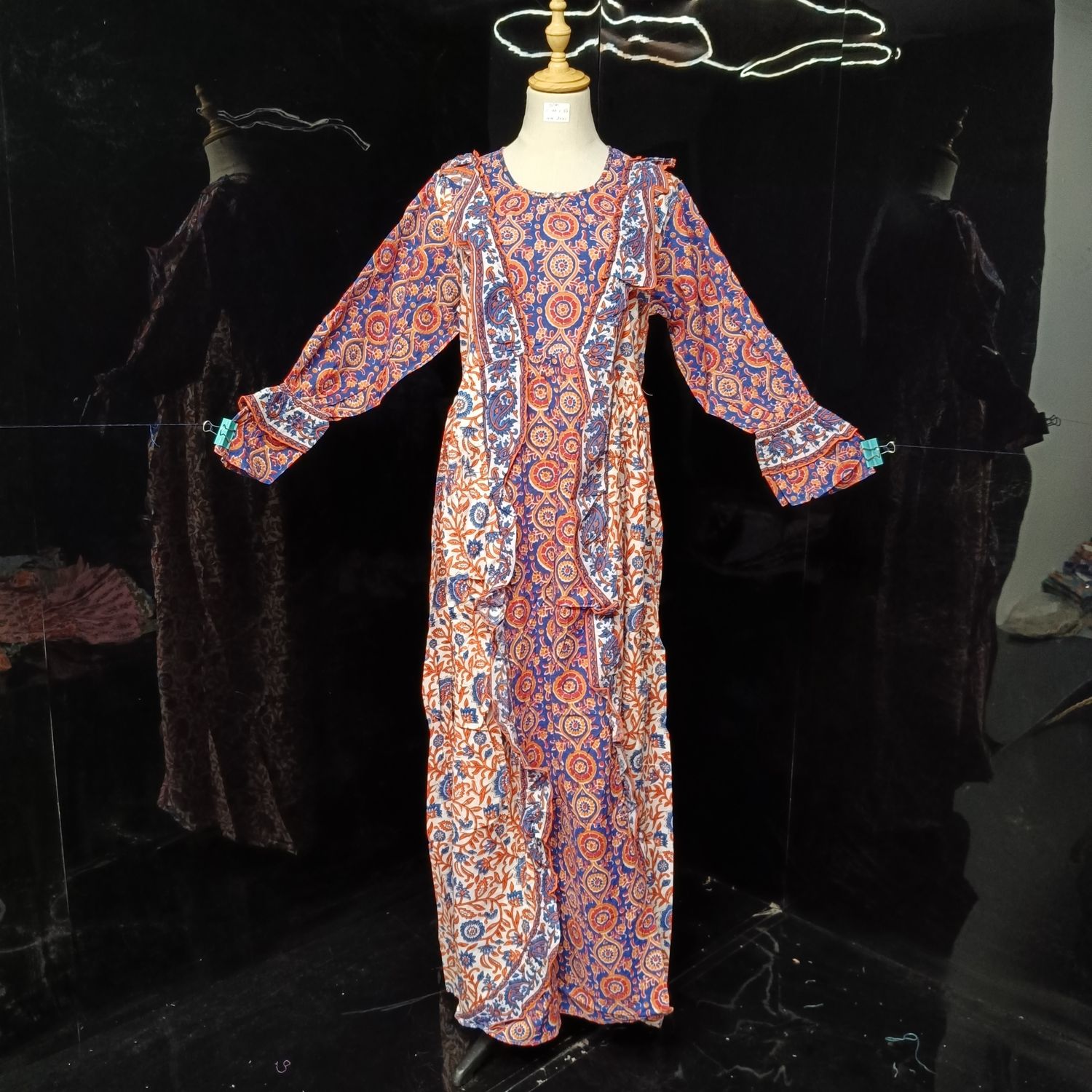 S/M Myza Printed Cotton Dress 57" Long Jalabiya