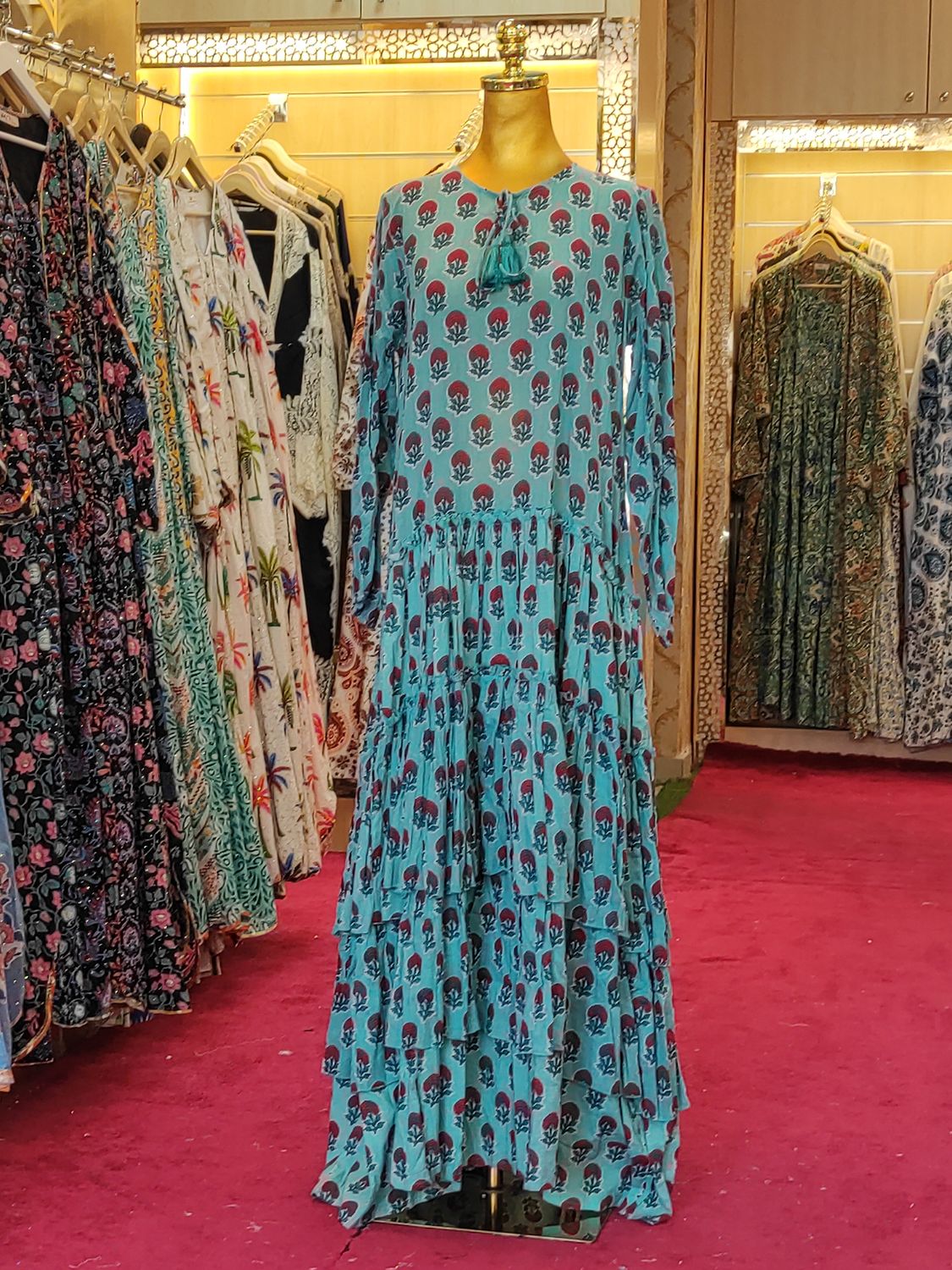 S/M Special Printed Cotton Dress 57" Long Jalabiya