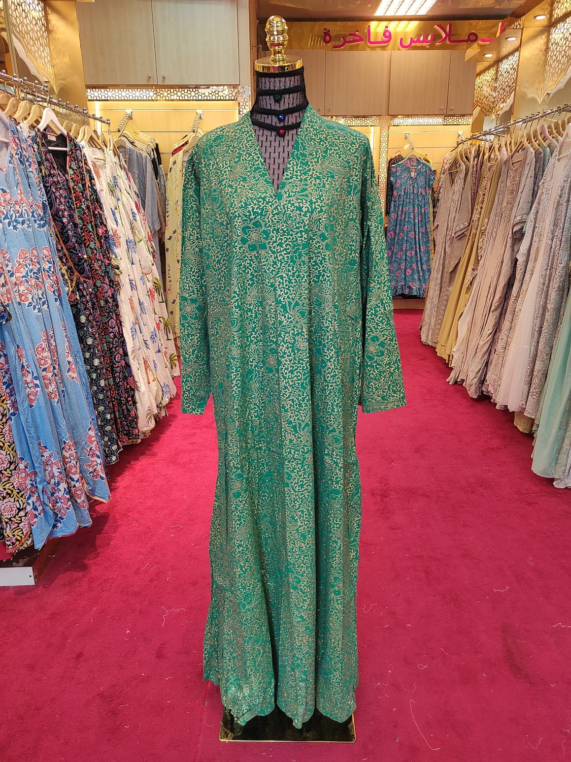 L/XL Teena Crystal Cotton Dress 56"Long  Jalabiya