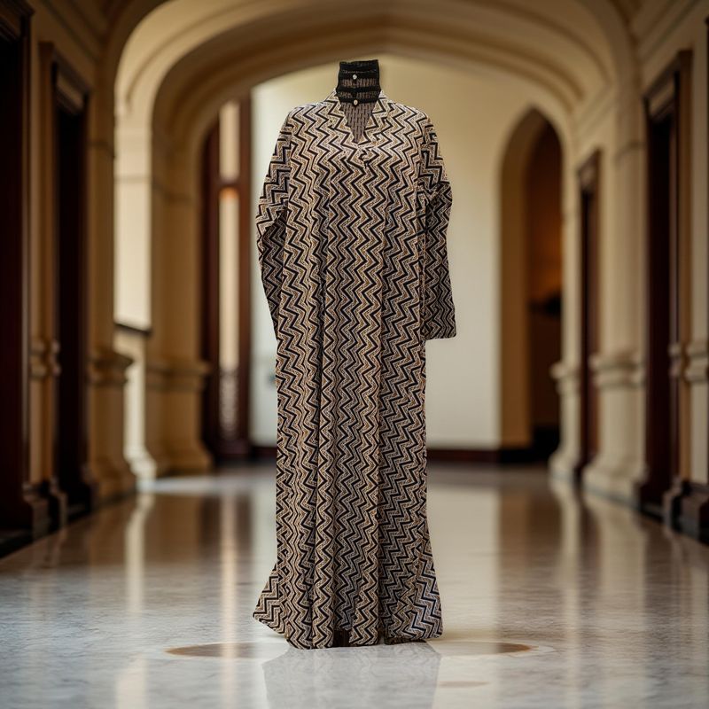 L/XL Teena Printed Cotton Dress 57" Long Jalabiya